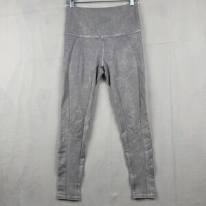 Avocado Vintage Phoenix Fire Leggings Ribbed Gray Sz M/L Tummy Control High Rise